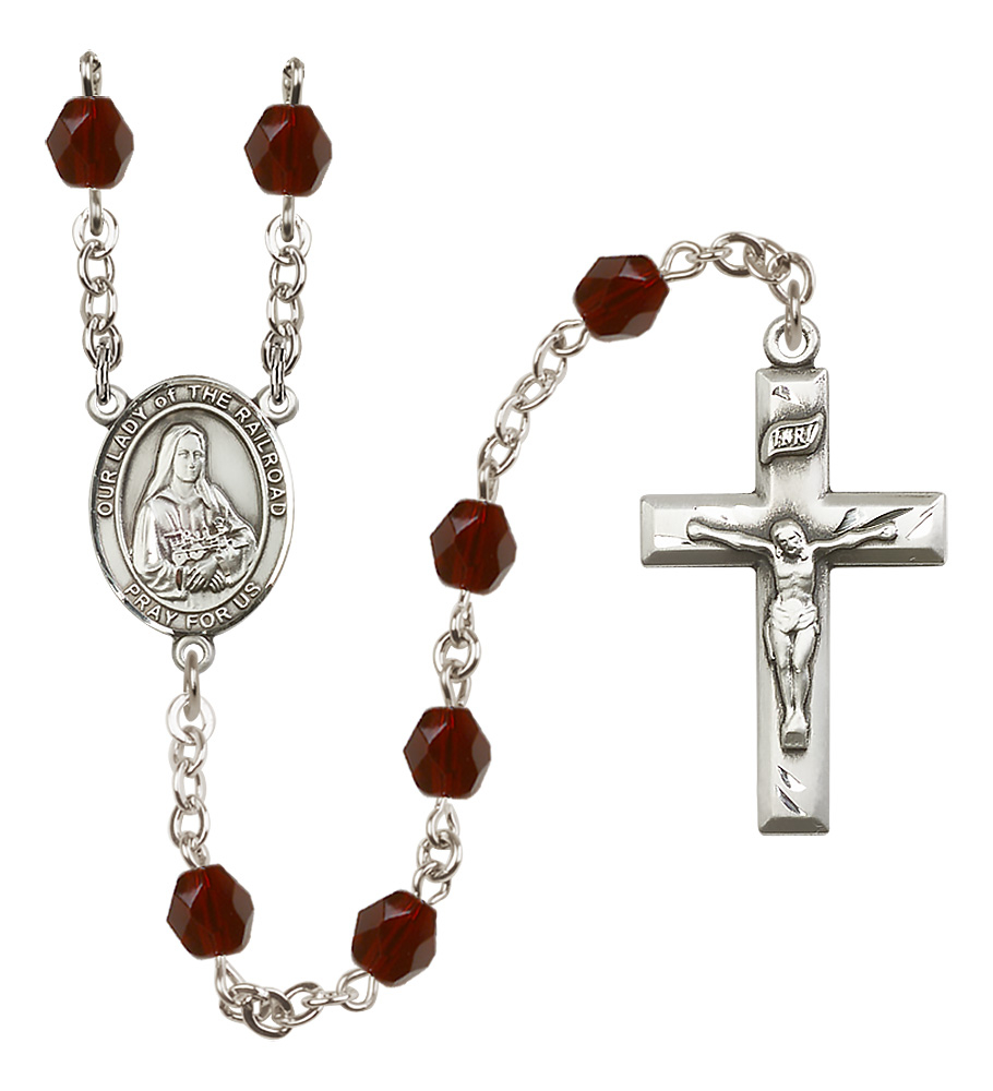 Our Lady Of The Railroad R6000-8247 6mm Rosary Garnet